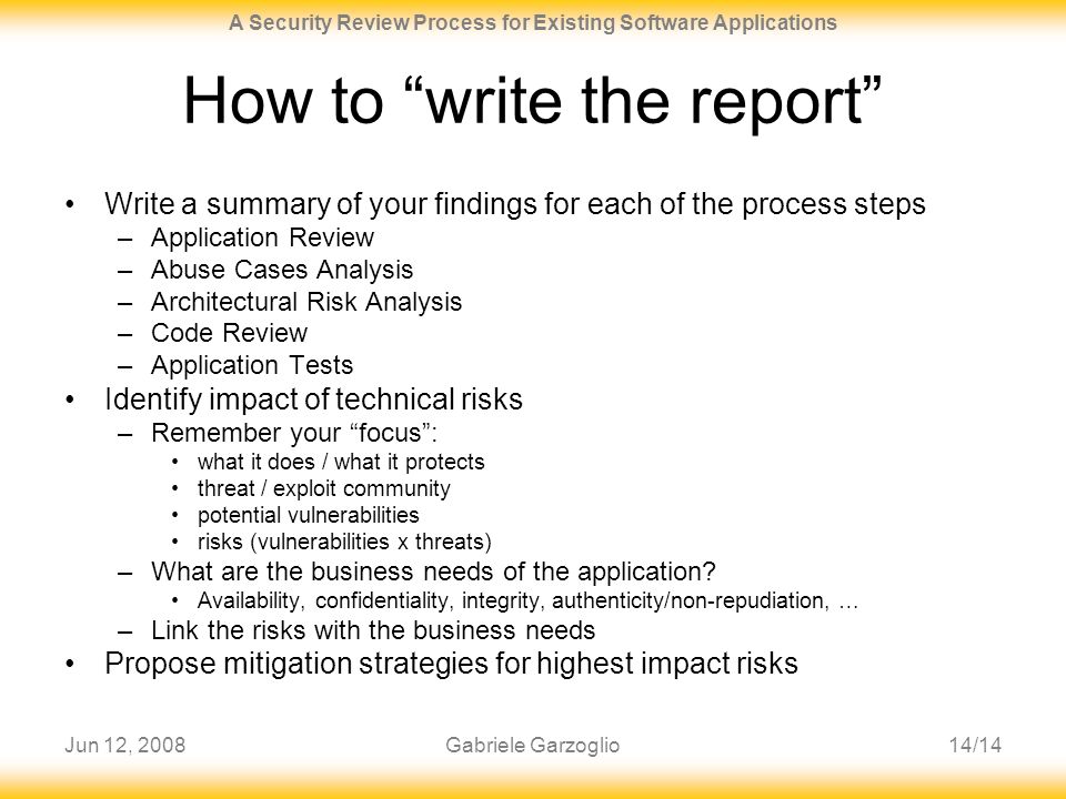How to write a business review report